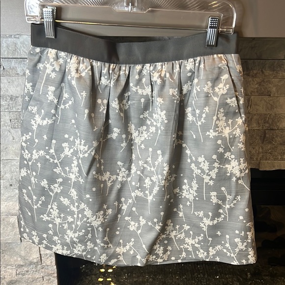 LOFT Silver Pleated cotton silk blend Mini Skirt,  Cocktail - Picture 1 of 11